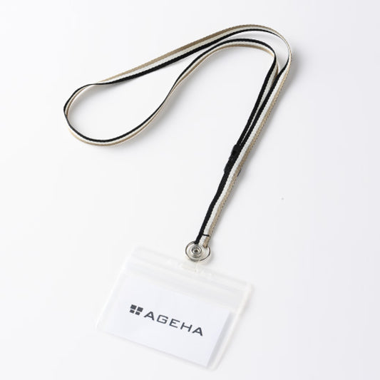 【IDカード付きネックストラップ】シンプルストライプ /センターライン